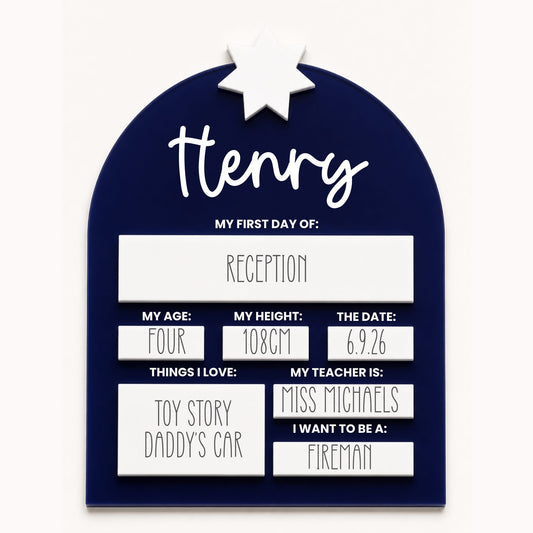 First day of school wipeable board