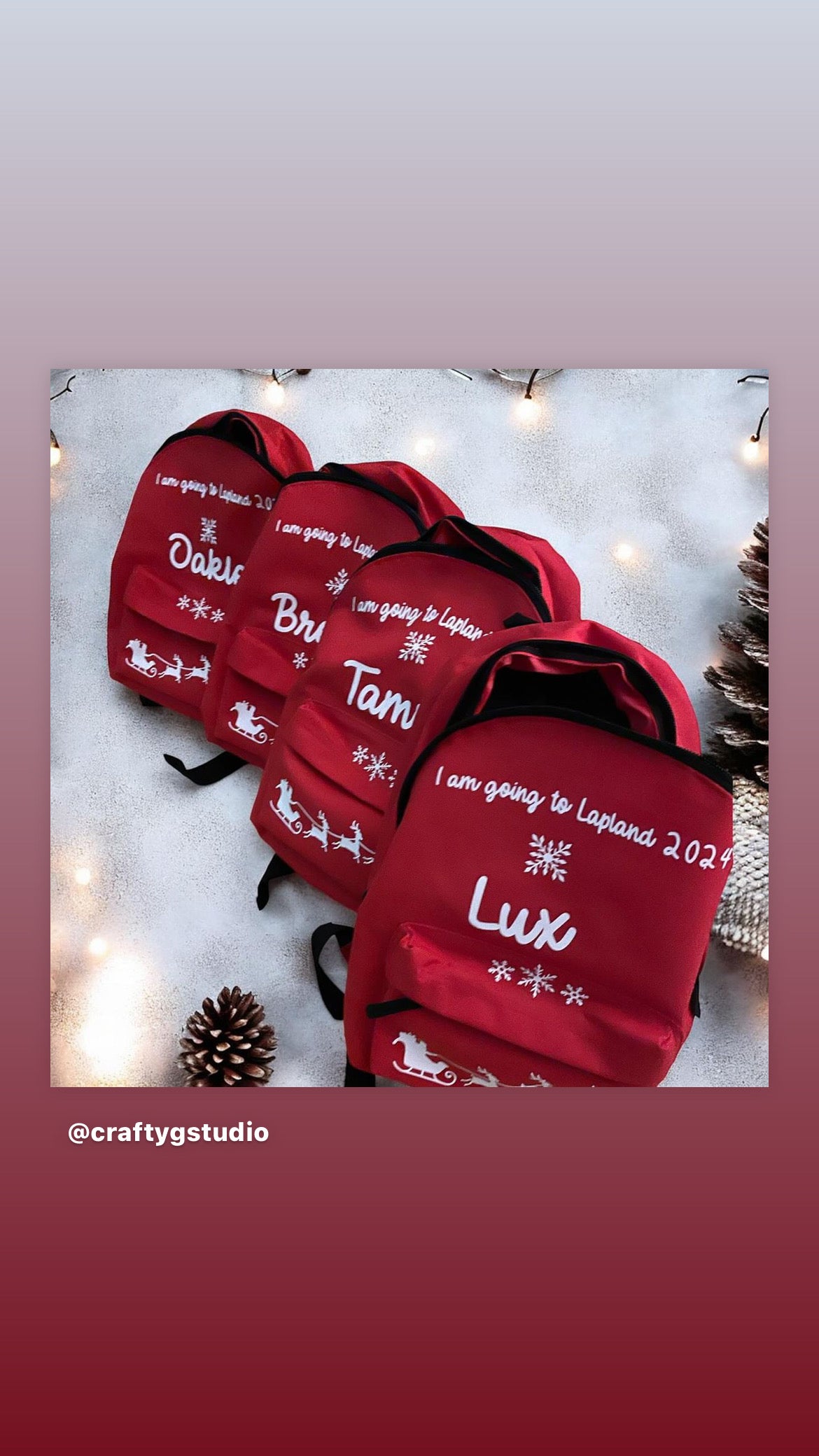 Lapland Kids Bags / Personalised with Name and year