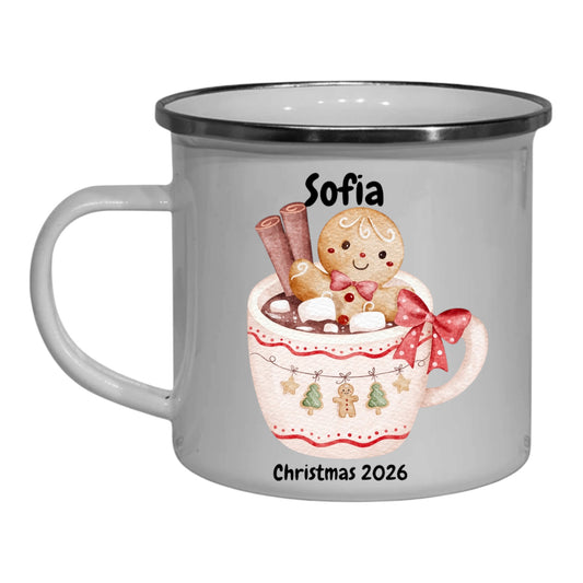 Christmas Enamel Cup Personalised