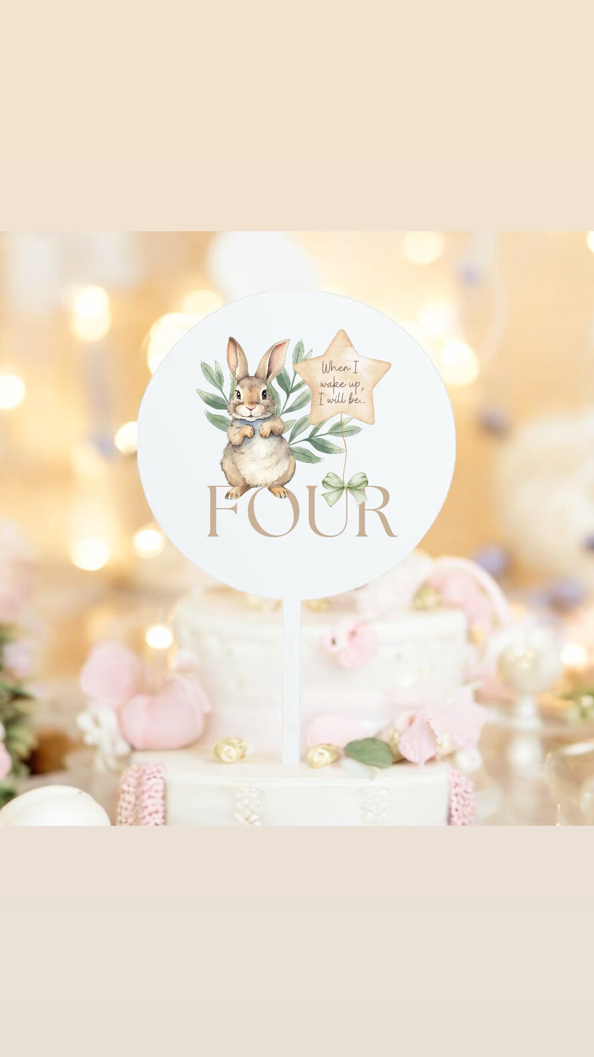 Birthday Bunny Cake Toppers