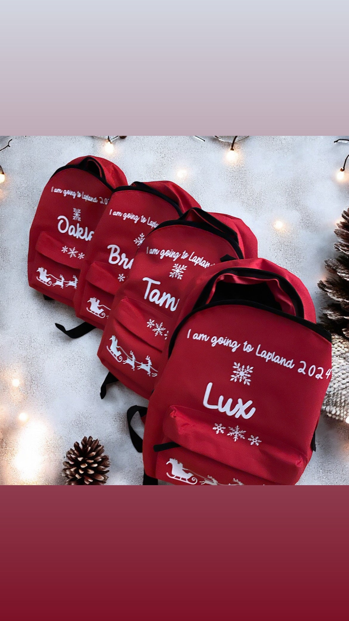 Lapland Kids Bags / Personalised with Name and year