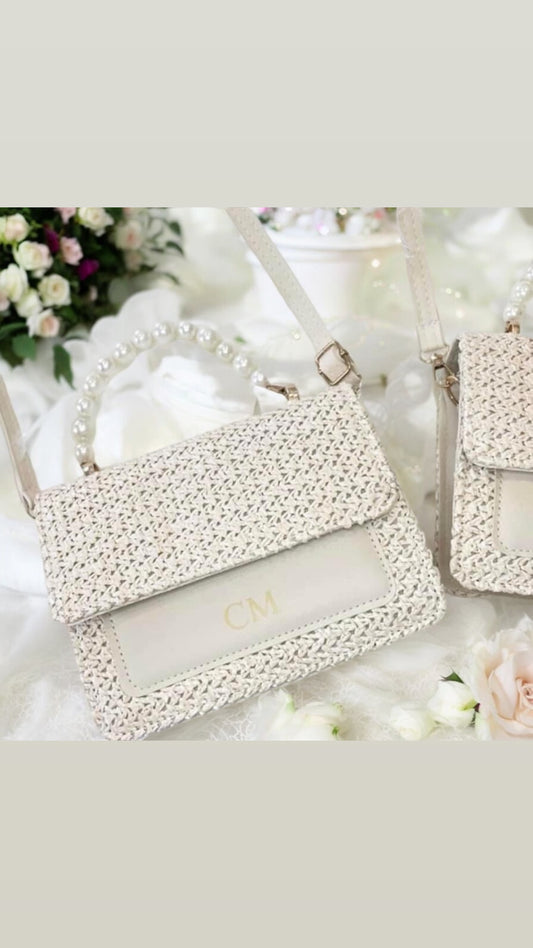 pearl Handle Personalised bag / mother of the bride bag / bride bag