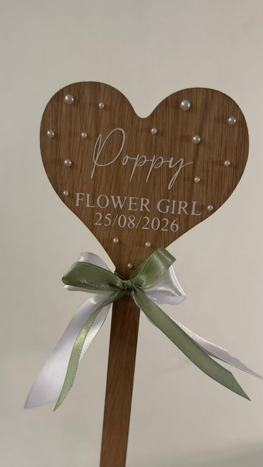 Flower girl Wands Personalised with ribbons to match your colour theme