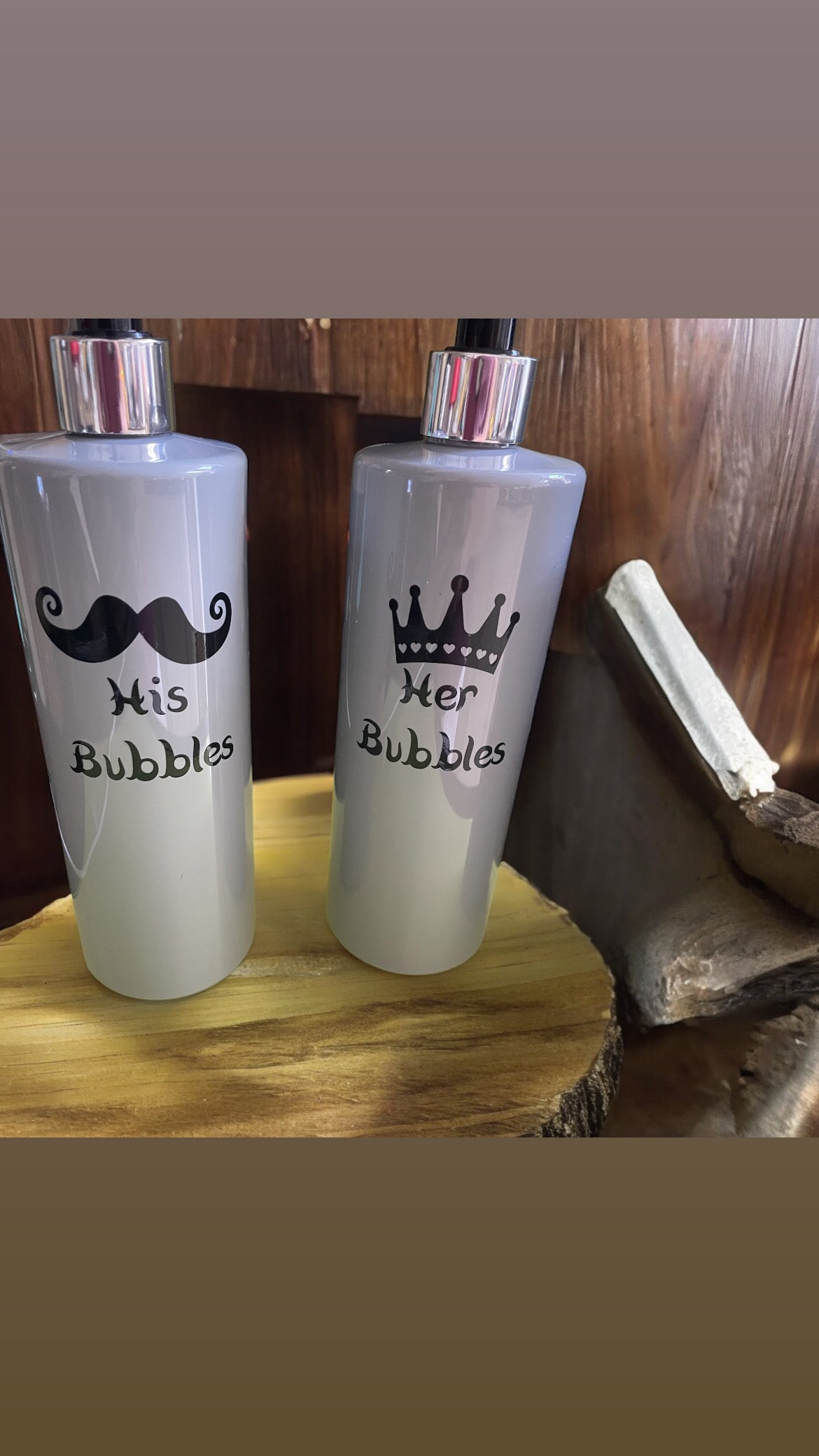 His & Her Bath Bubble Bottles