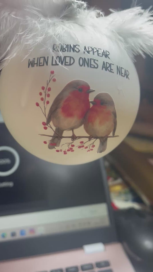 Robins Appear 15cm Bauble