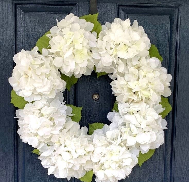 Artificial Hydrangea Cream Wreath