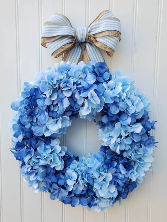 Summer artificial hydrangea wreath