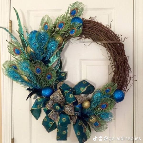 Peacock Christmas Wreath