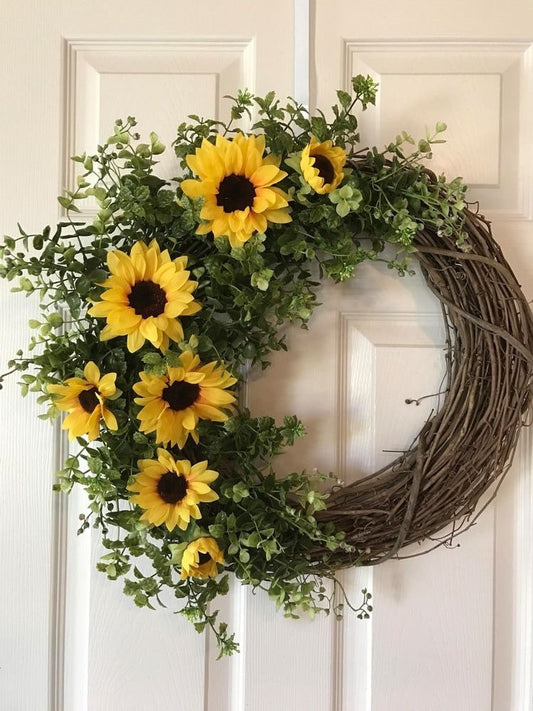 Summer sunflower wreath