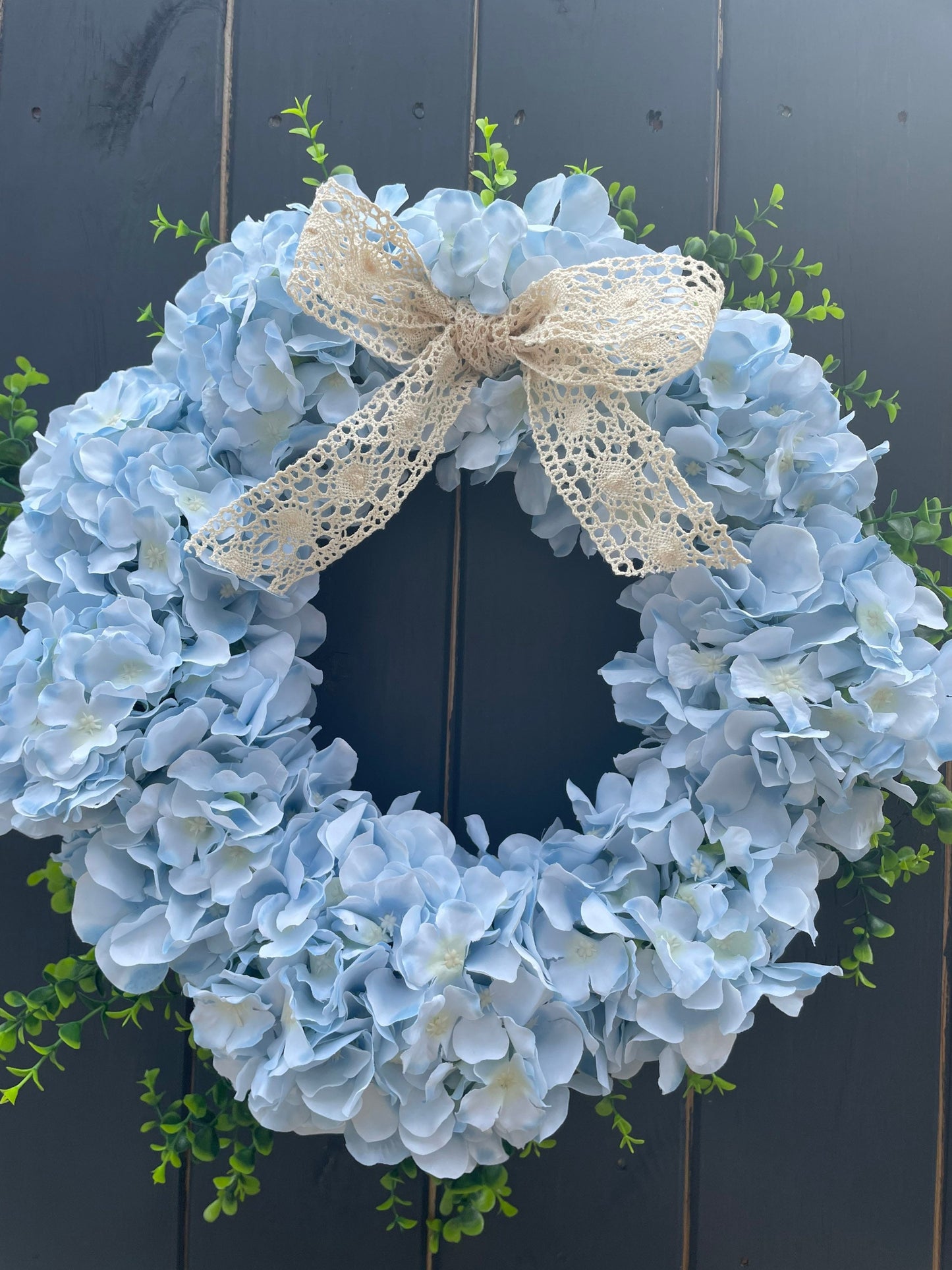 Vintage Blue Hydrangea Wreath