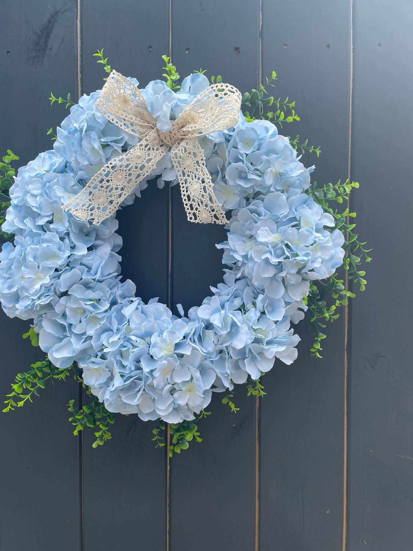 Vintage Blue Hydrangea Wreath