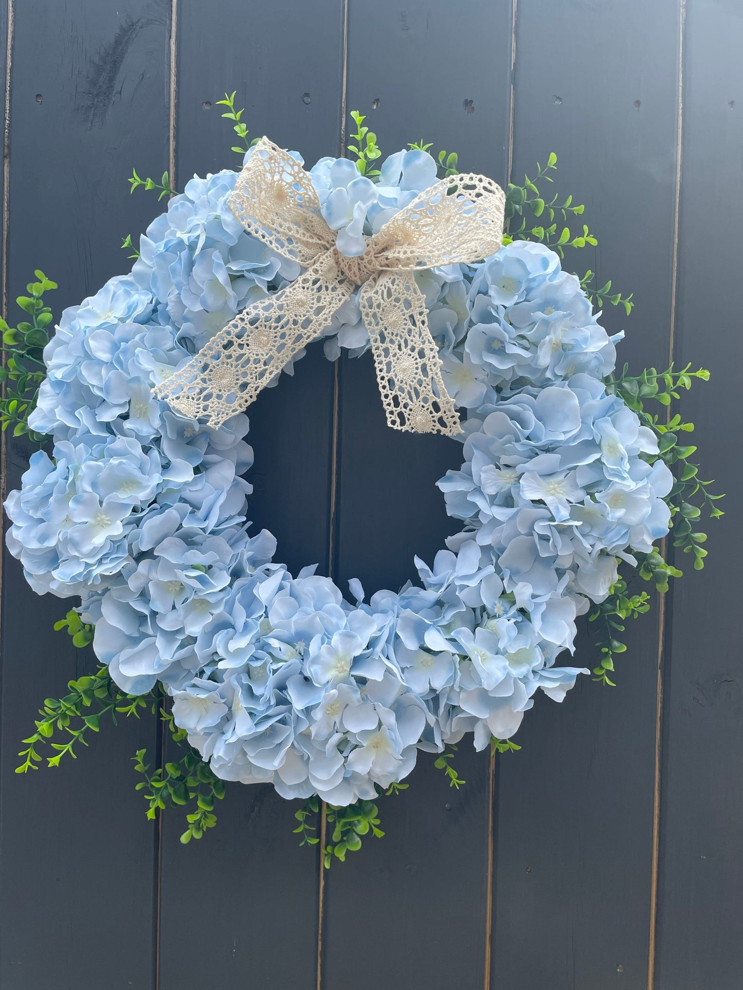 Vintage Blue Hydrangea Wreath