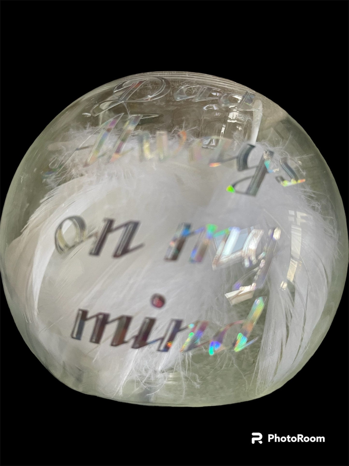 Memorial glass feather candle holder / dad / mum / grandparents special person