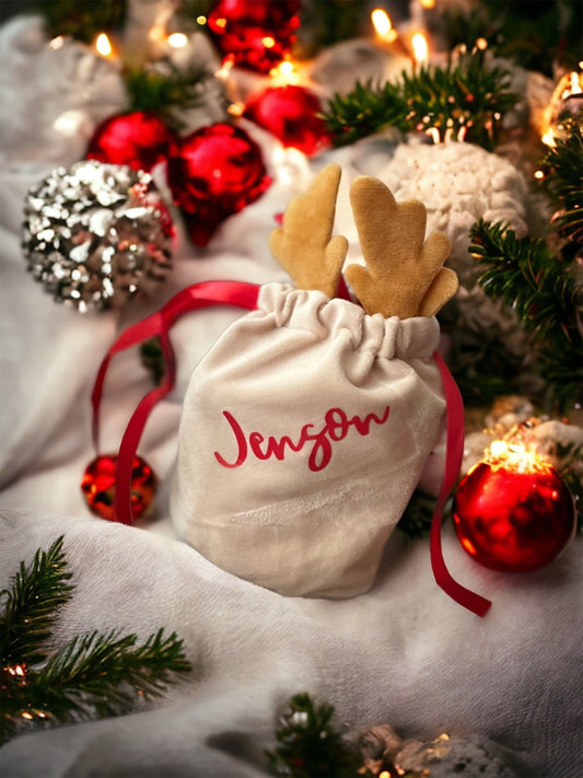 Reindeer Personlised Bags / Treat bags/ Christmas bags / Stocking fillers