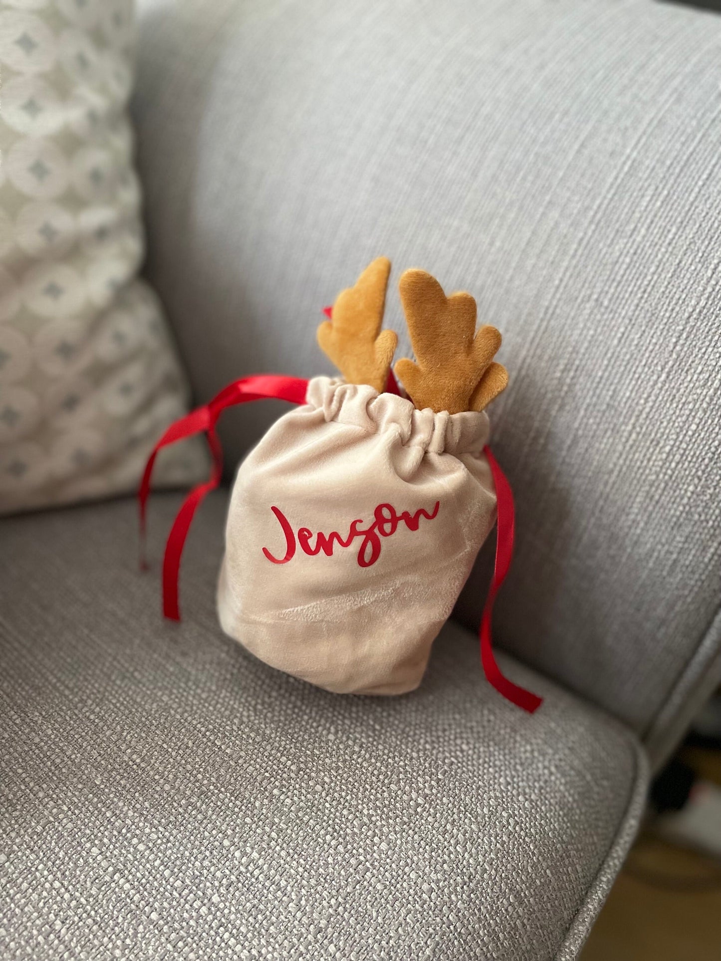 Reindeer Personlised Bags / Treat bags/ Christmas bags / Stocking fillers
