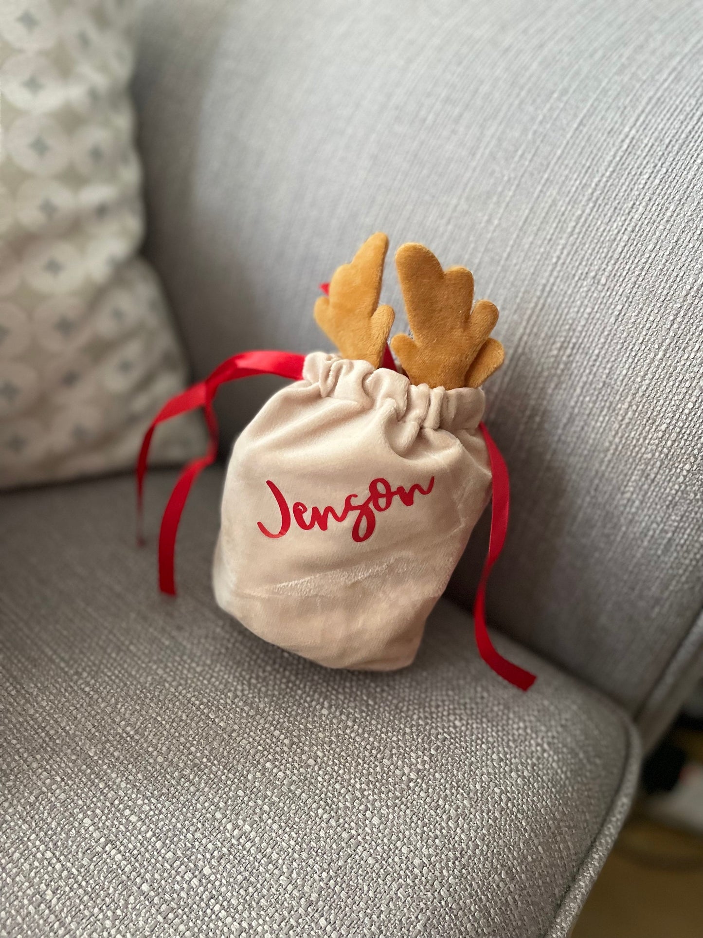 Reindeer Personlised Bags / Treat bags/ Christmas bags / Stocking fillers
