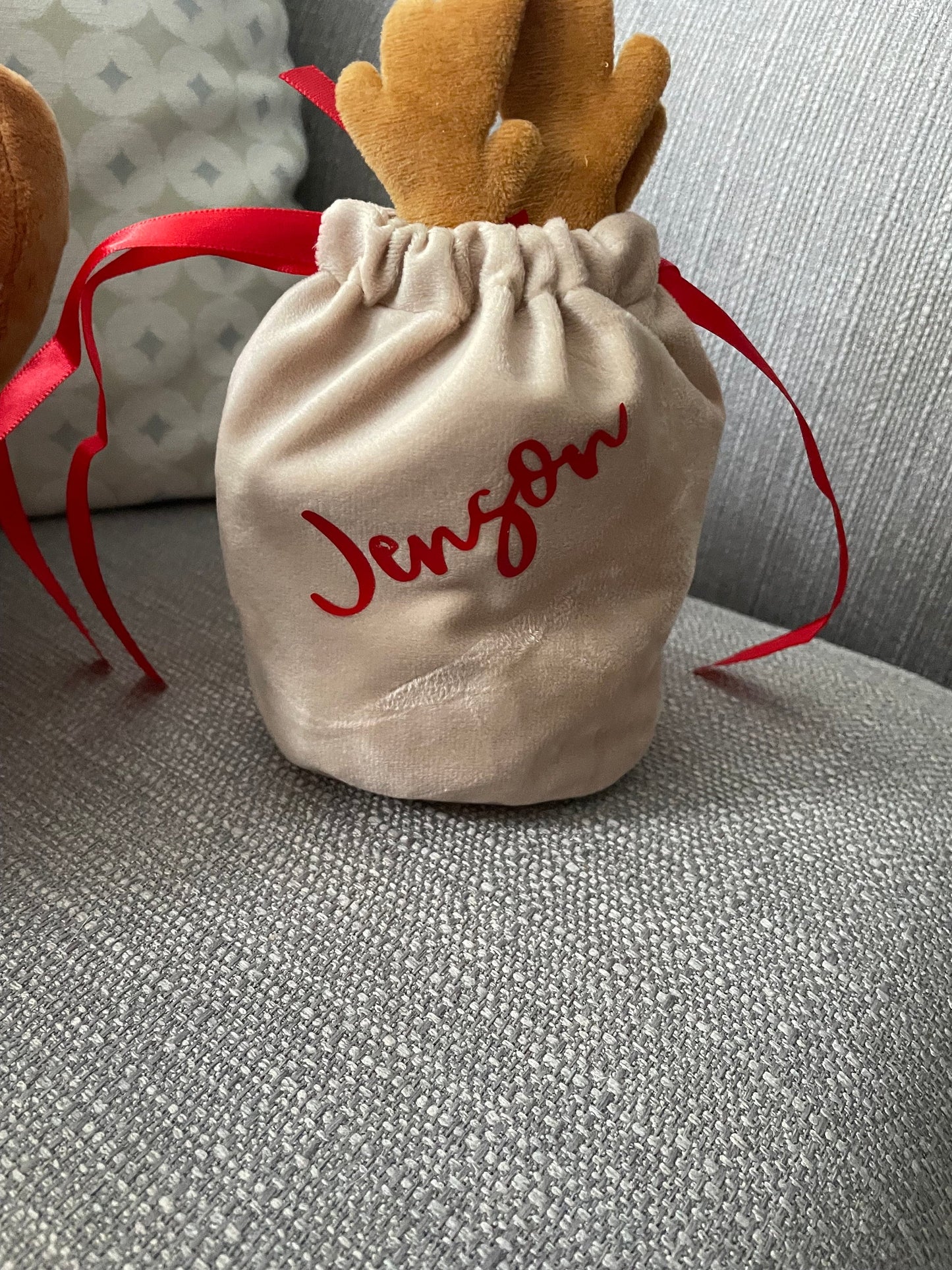 Reindeer Personlised Bags / Treat bags/ Christmas bags / Stocking fillers