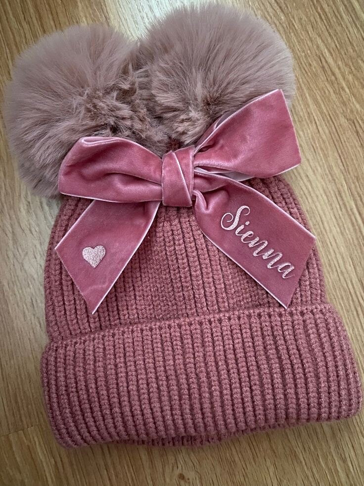 Kids Pom Pom Hats / personalised Hats /