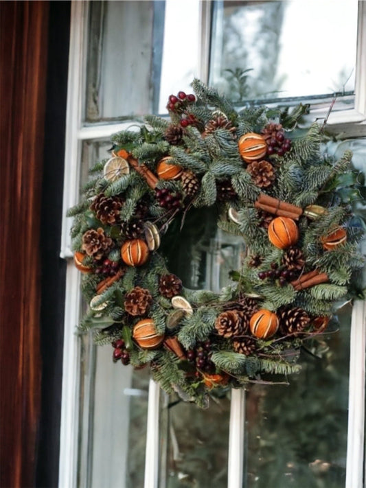 Real Fir 30cms Christmas Wreath / door decor / Christmas wreath