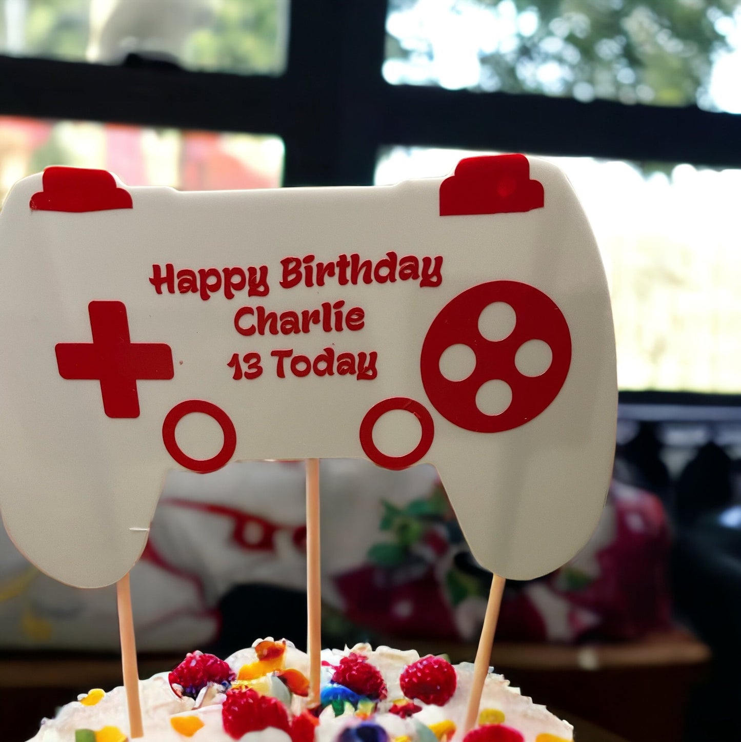 Large gamer acrylic Cake topper / birthdays cake topper