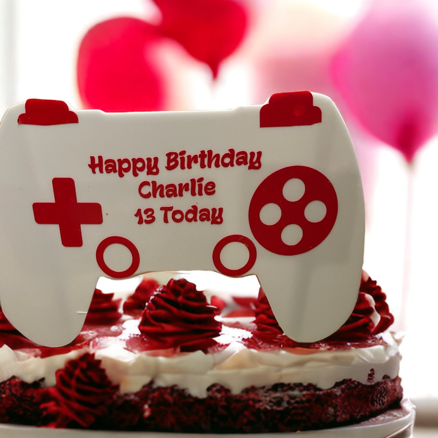 Large gamer acrylic Cake topper / birthdays cake topper