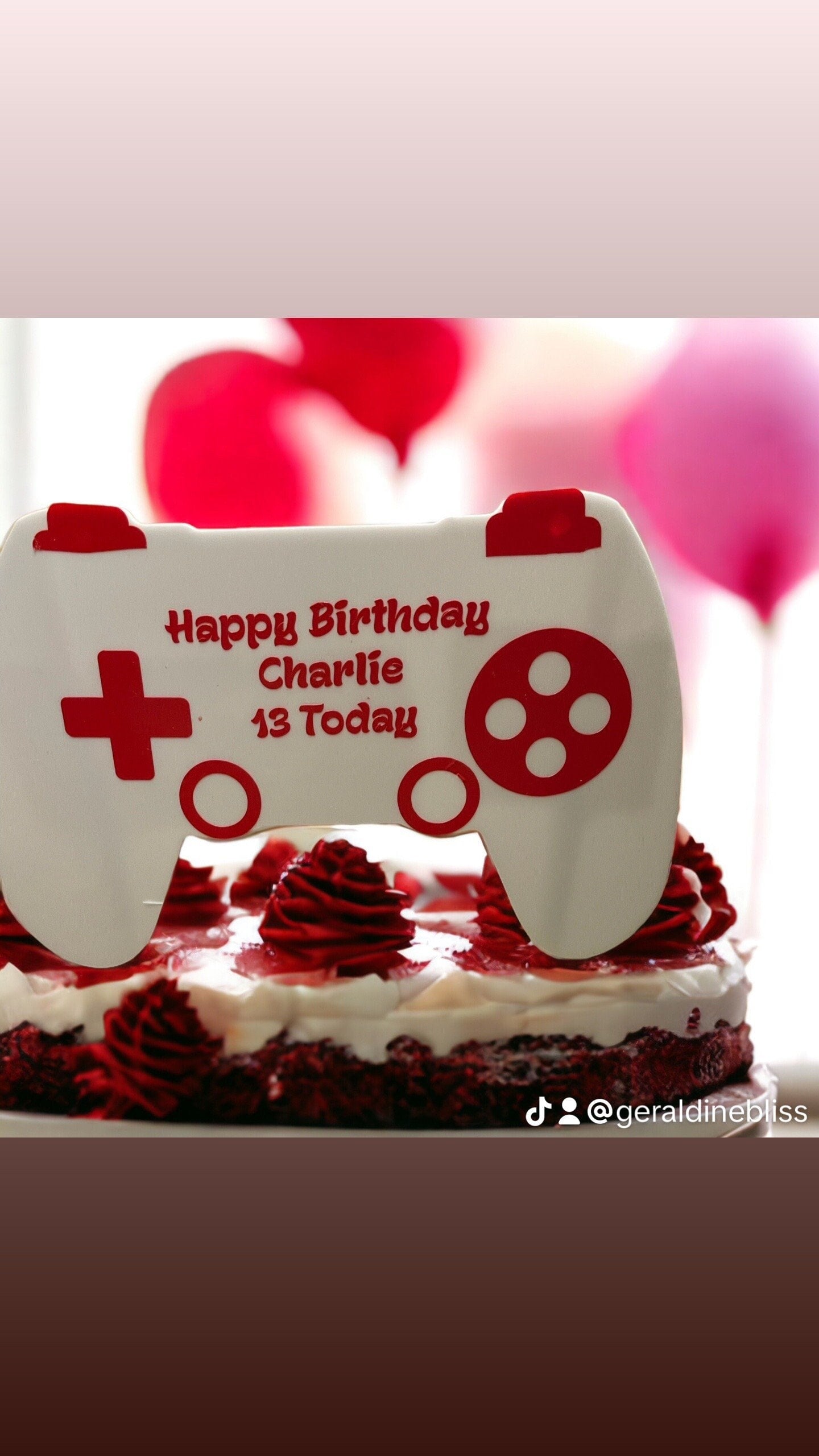 Large gamer acrylic Cake topper / birthdays cake topper